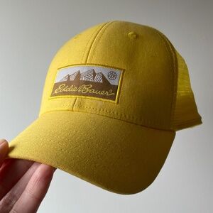 Eddie Bauer Yellow  Mesh Back Snapback Patch Trucker Hat Cap Outdoors One Size